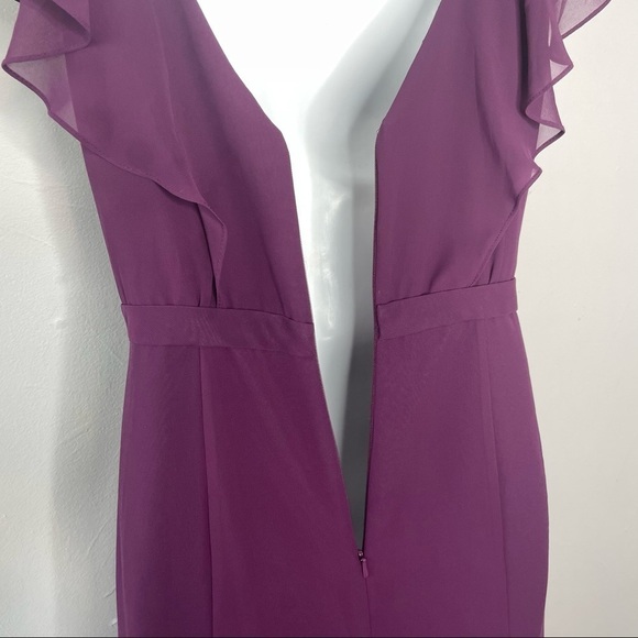 JENNY YOO Purple Cecilia Dress Size 0 Wedding Bridesmaid Formal Maxi Ruffle - Picture 7 of 9